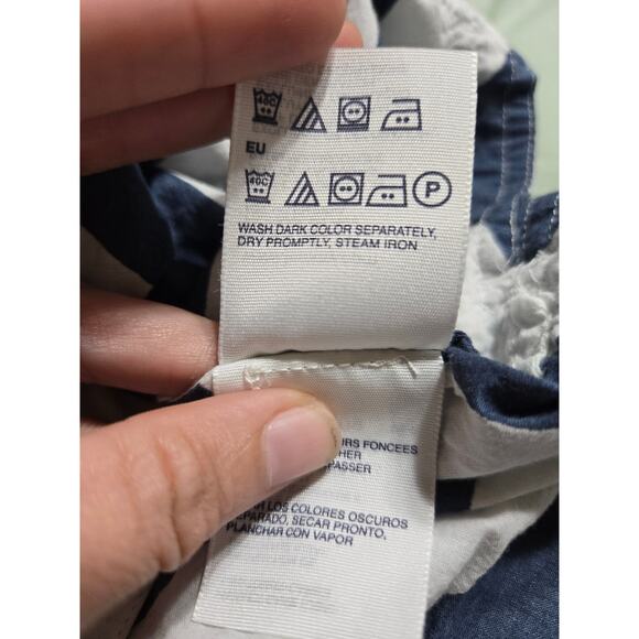 Tommy Hilfiger large women's navy blue and white top - Picture 8 of 11